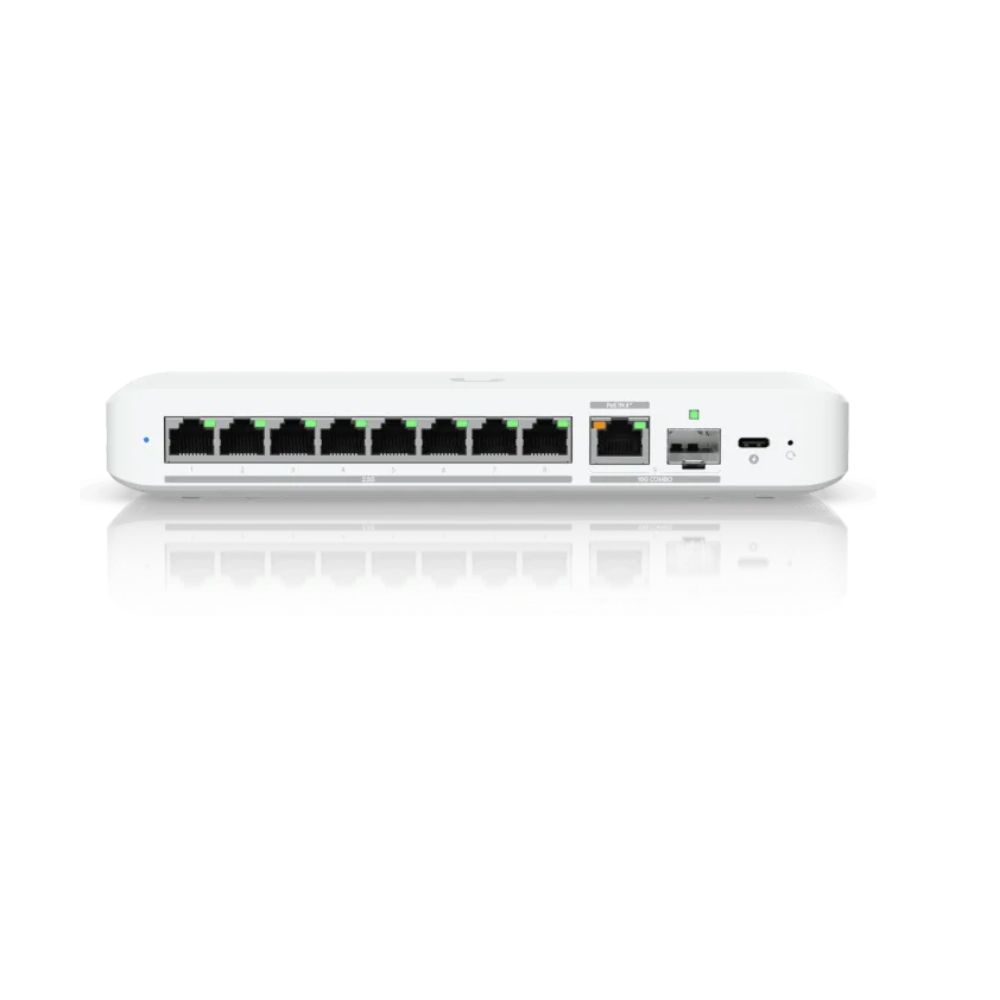 Купить Switch 8 port Ubiquiti UniFi USW-Flex-2.5G-8, 8x 2.5 GbE RJ45,1x combo 10 GbE RJ45/SFP+, PoE 190W в Алматы