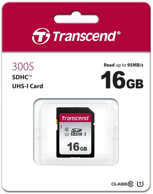 купить Карта памяти SD 16GB Class 10 U1 Transcend TS16GSDC300S в Алматы