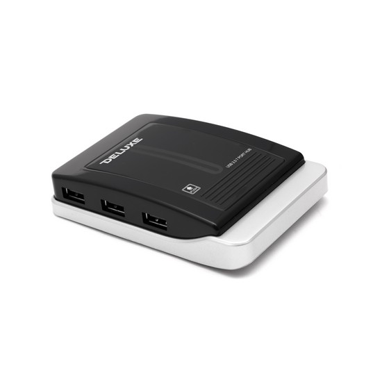 купить Расширитель USB, Deluxe, DUH7004B, 7 Портов, USB 2.0 Hi-Speed, Блок питания на 220В, Чёрный в Алматы