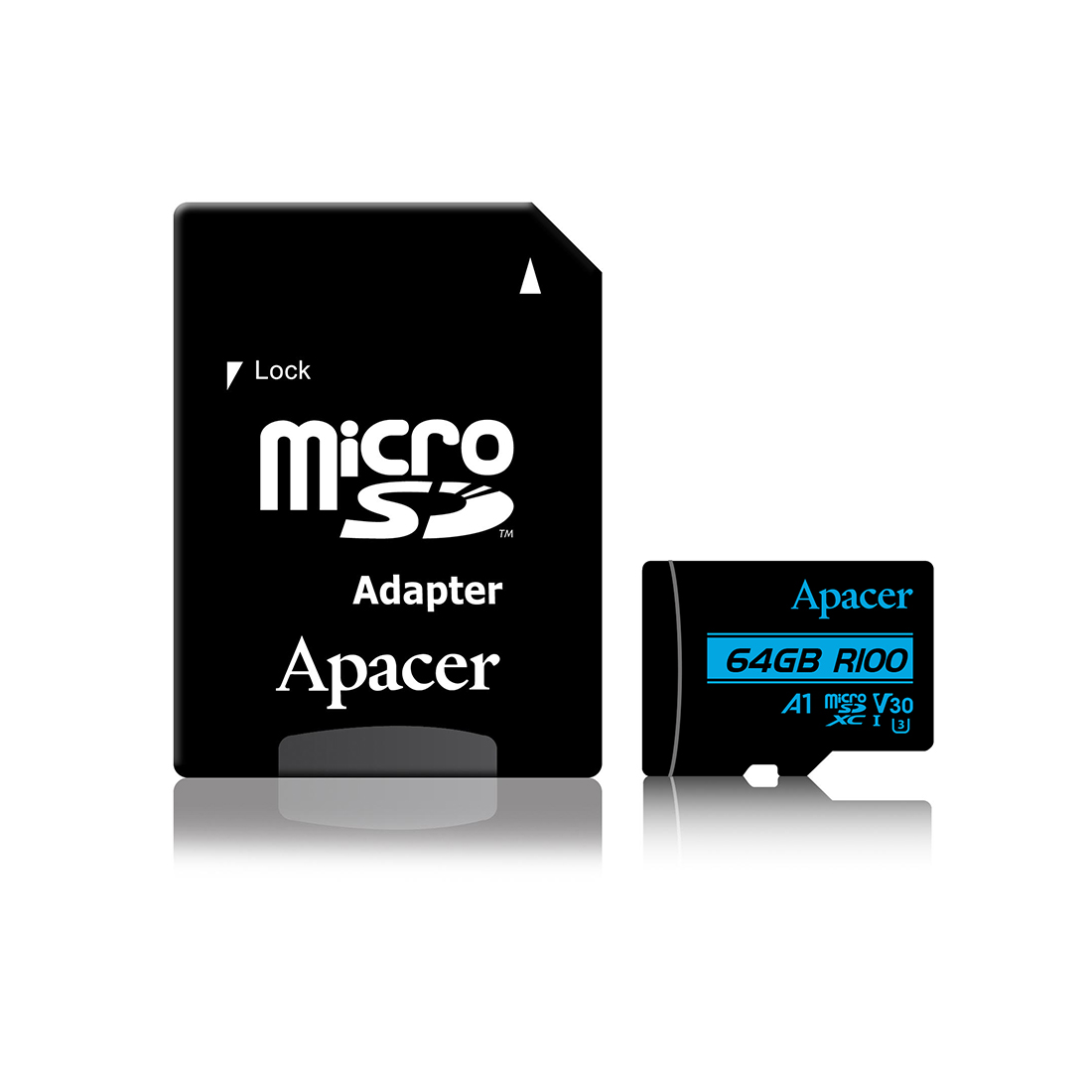 купить Карта памяти, Apacer, AP64GMCSX10U7-R, MicroSDXC 64GB, с адаптером SD в Алматы