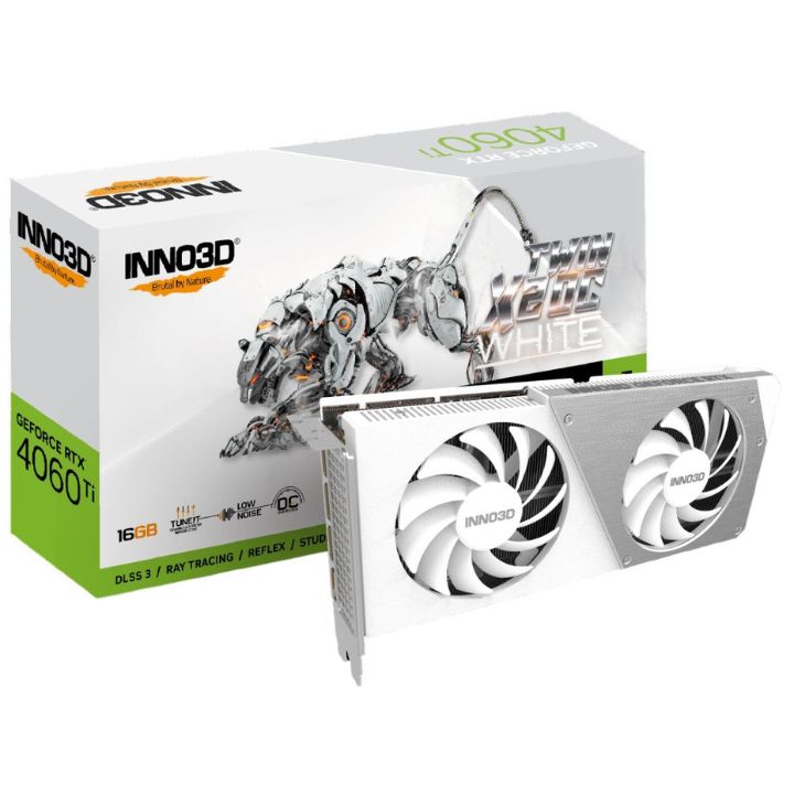 купить Видеокарта Inno3D GeForce RTX4060 Ti 16GB TWIN X2 OC WHITE, 16G GDDR6 HDMI 3xDP N406T2-16D6X-178055W в Алматы