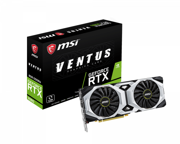 купить Видеокарта MSI GeForce RTX 2080 VENTUS 8G, 8Gb/256bit, GDDR6, 3xDP, HDMI BOX в Алматы