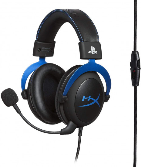 купить Наушники, HyperX, HX-HSCLS-BL/EM, Игровая гарнитура, Микрофон поворотный гибкий, Динамики 53 мм, 30-500 мВт, 15-25000гц, 3.5 Mini Jack   удлинитель – 3,5 мм штекеры стерео и микрофона, Чёрный, Цветная коробка в Алматы
