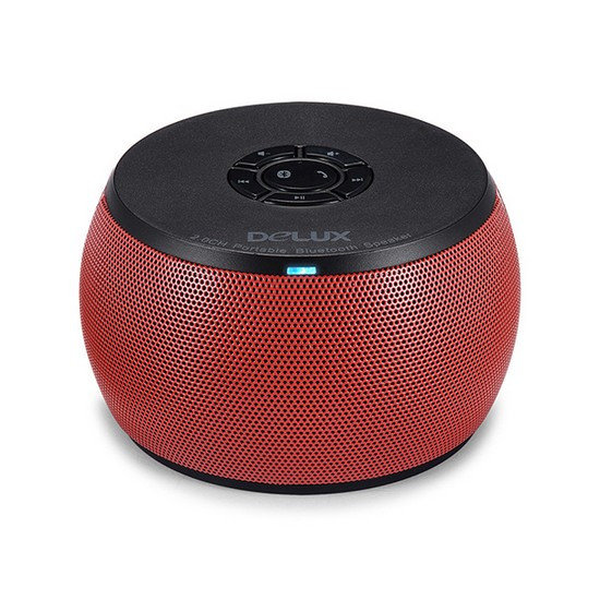 купить Колонки, Delux, DLS-Q12BR, Портативные, Bluetooth, AUX, Порт mini-USB, Поддержка *hands-free*, RMS 3W*2, Красный в Алматы