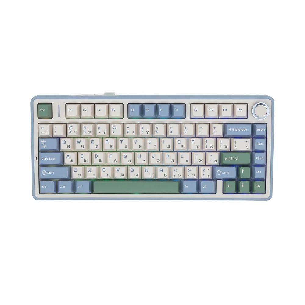 купить Клавиатура AULA F75, Cedar Green, mechanical, Gray Wood V3, EN/RU/KZ, 2.4/BT/USB-C в Алматы