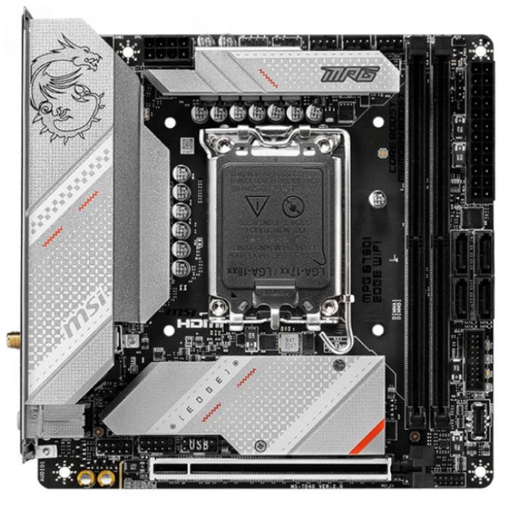купить Материнcкая плата MSI MPG B760I EDGE WIFI s1700 B760 2xDDR5 M.2 HDMI DP WiFi BT mini-ITX в Алматы