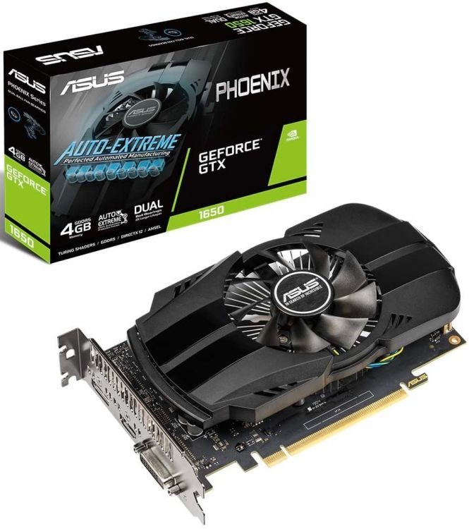 купить Видеокарта ASUS GeForce GTX1650 4Gb GDDR5 128bit 1xDVI 1xHDMI 1xDP HDCP PH-GTX1650-4G в Алматы