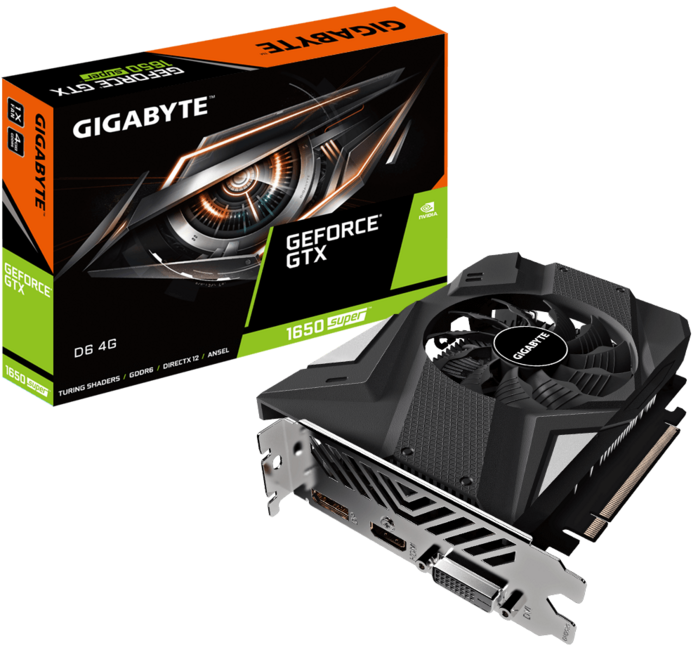 купить Видеокарта, Gigabyte, GTX1650 SUPER D6 4G (GV-N165SD6-4GD) 889523021170, GDDR6, 128bit, HDMI, DVI-D, DP, Fan, Цветная коробка в Алматы