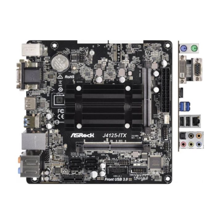 купить Материнская плата ASRock J4125-ITX Quad-Core J4125 2,7ГГц 2xSO-DIMM DDR4 2xSATA3 VGA DVI HDMI mITX в Алматы