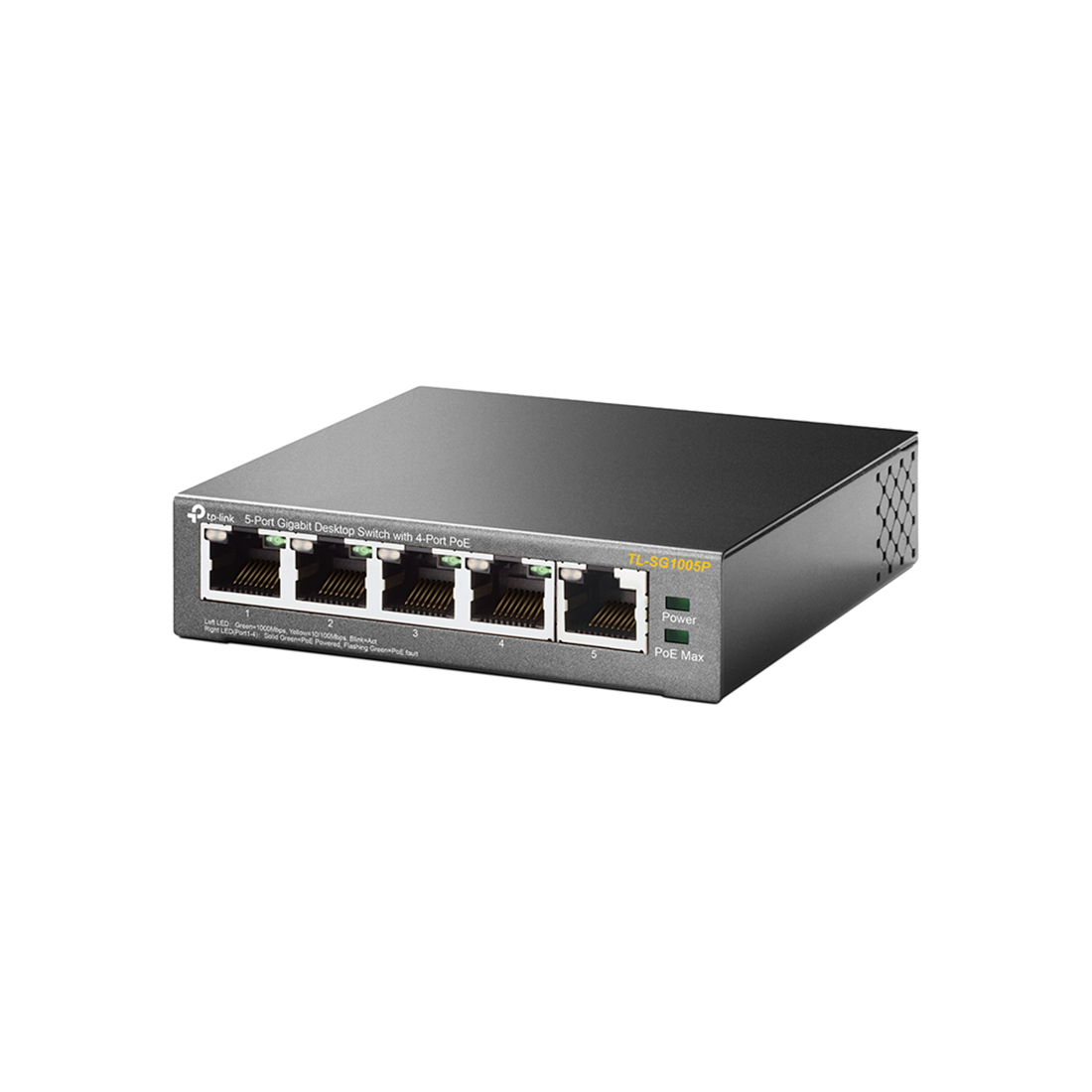 купить Коммутатор GbE PoE  5-портовый Tp-Link TL-SG1005P <5 GbE портов из которых 4 порта с поддержкой PoE (Port1- Port4) IEEE 802.3af, power budget of 56W> в Алматы