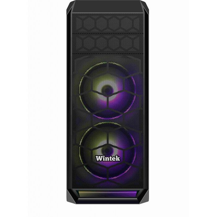 купить Корпус Wintek Wisdom K165 TG, ATX/Micro ATX, USB 1*3.0/2*2.0, 0,55 mm, 2*12cm DR RGB Fan в Алматы