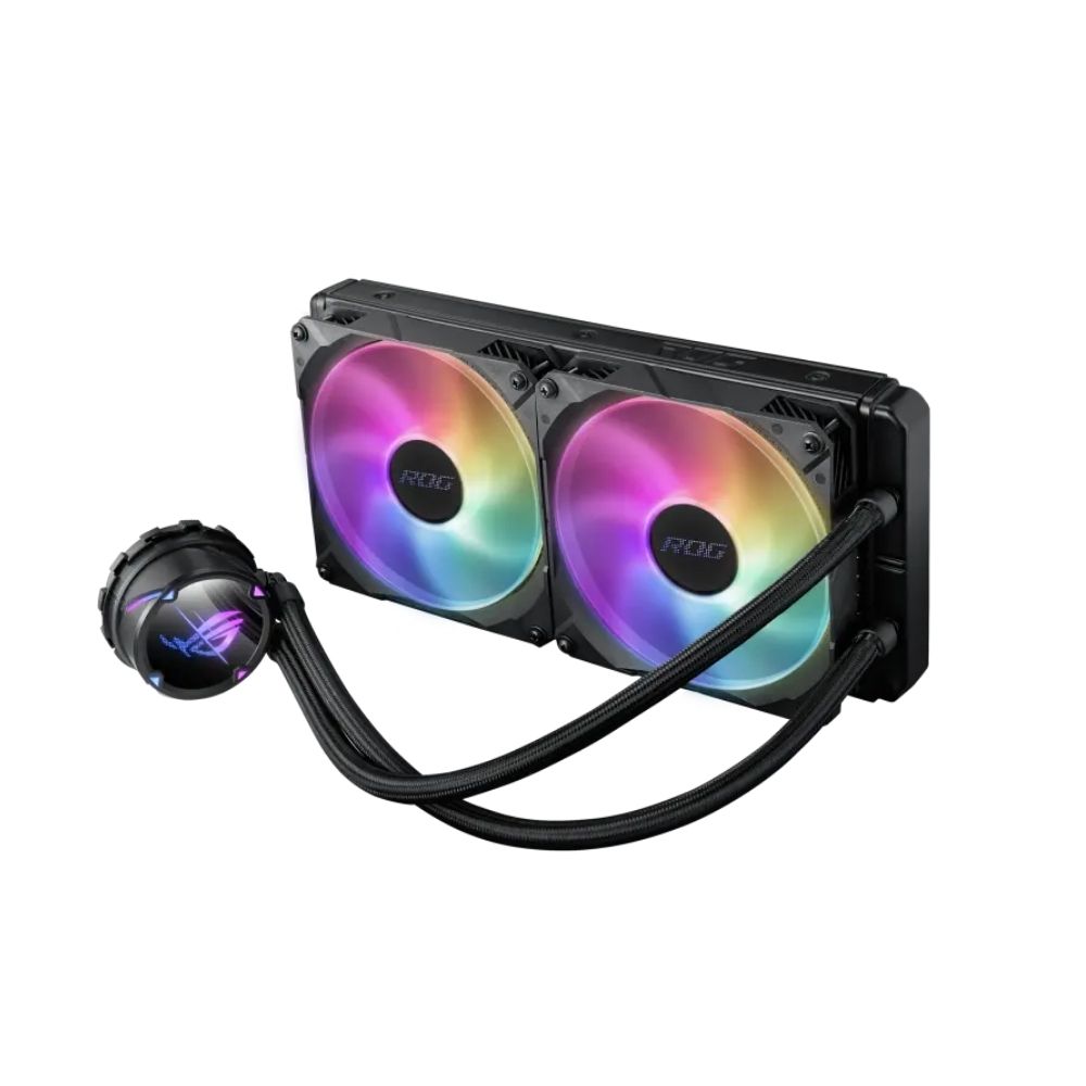 Купить СЖО Asus ROG Strix LC II 280 ARGB, S115X/1366/2011/2066/AM4/TR4, 2x14cm,3+4pin,Al+Cu,2100rpm,35.7dB в Алматы