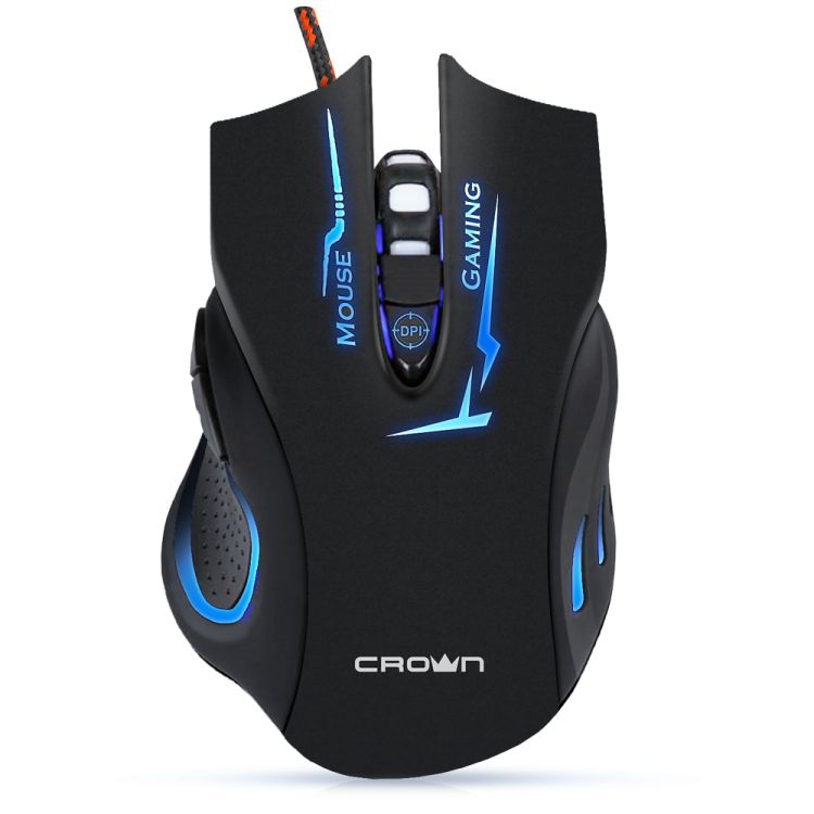 купить Мышь Crown CMXG-615 Gaming  оптическая/800/1000/1600/2400DPI/ эргономичная форма с подсветкой в Алматы