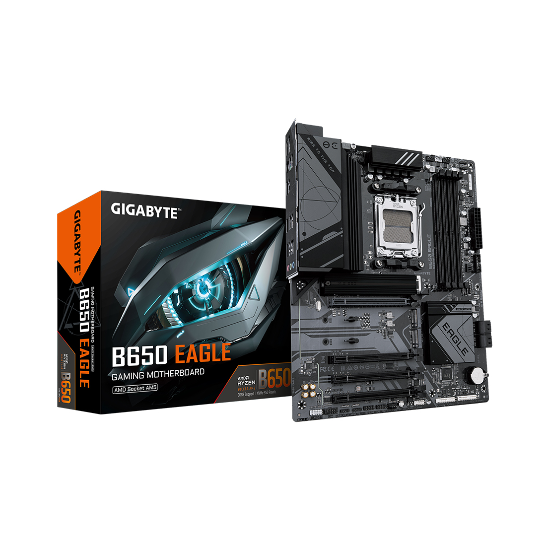 Купить Матплата Gigabyte B650 Eagle, AM5, ATX, 4DDR-5, 1xPCIx16, 4SATA, 3xM.2, HDMI, DP, 16USB в Алматы