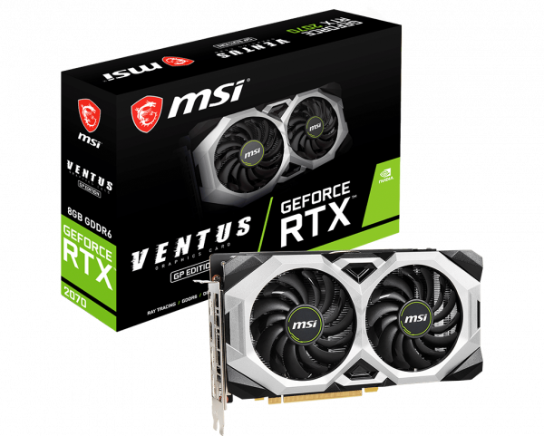 купить Видеокарта MSI GeForce RTX2070 VENTUS GP, 8G GDDR6 256-bit 1xHDMI 3xDP RTX 2070 VENTUS GP 8G в Алматы