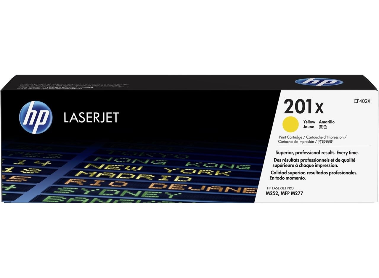купить Картридж лазерный HP CF402X, 201X, для LJ Pro M252dw, M252n, M274n, M277dw, M277n, 2300 страниц, желтый в Алматы
