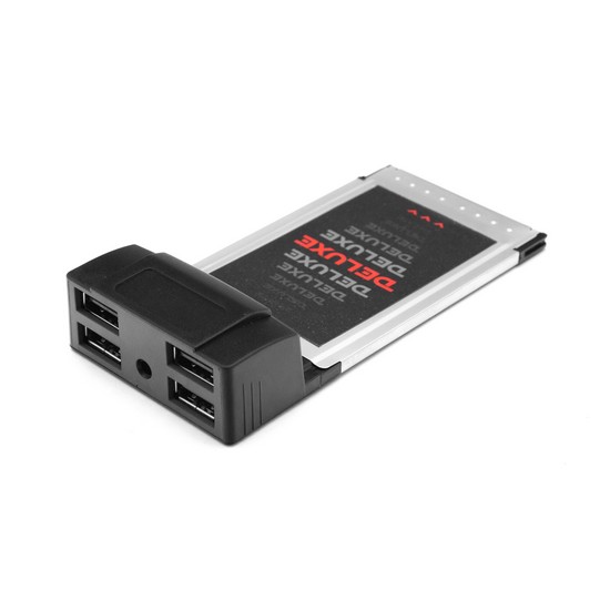 купить Адаптер, Deluxe, DLA-UH4, PCMCI Cardbus на USB HUB 4 Порта, USB 2.0, High Speed, Чипсет NEC, Для ноутбука в Алматы