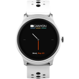 купить CANYON Oregano SW-81 Smart watch, 1.3inches IPS full touch screen, Silver Alloy+plastic body,IP68 waterproof, multi-sport mode with swimming mode, compatibility with iOS and android,white-black with extra black belt, Host: 262x43.6x12.5mm, Strap: 240 в Алматы