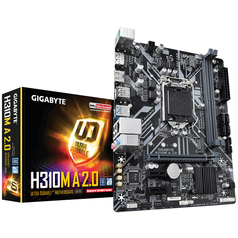 купить Материнская плата Gigabyte H310M A 2.0 Intel H310 LGA1151 2xDDR4 4xSATA3 HDMI DP M.2 mATX в Алматы