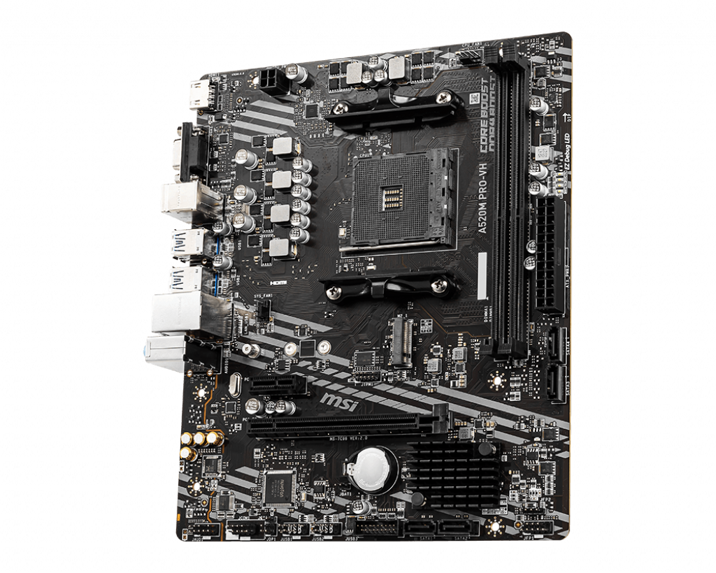 купить Материнская плата MSI A520M PRO-VH AM4 A520 2xDDR4 4xSATA3 RAID 1xM.2 VGA HDMI mATX в Алматы