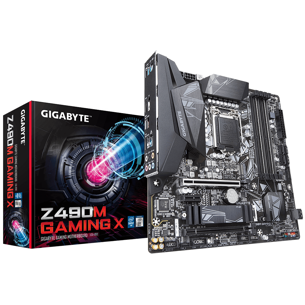 купить Материнская плата GIGABYTE GA-Z490M GAMING X LGA1200 Z490 2xPCI-E HDMI GbLAN SATA RAID MATX 4DDR4 в Алматы