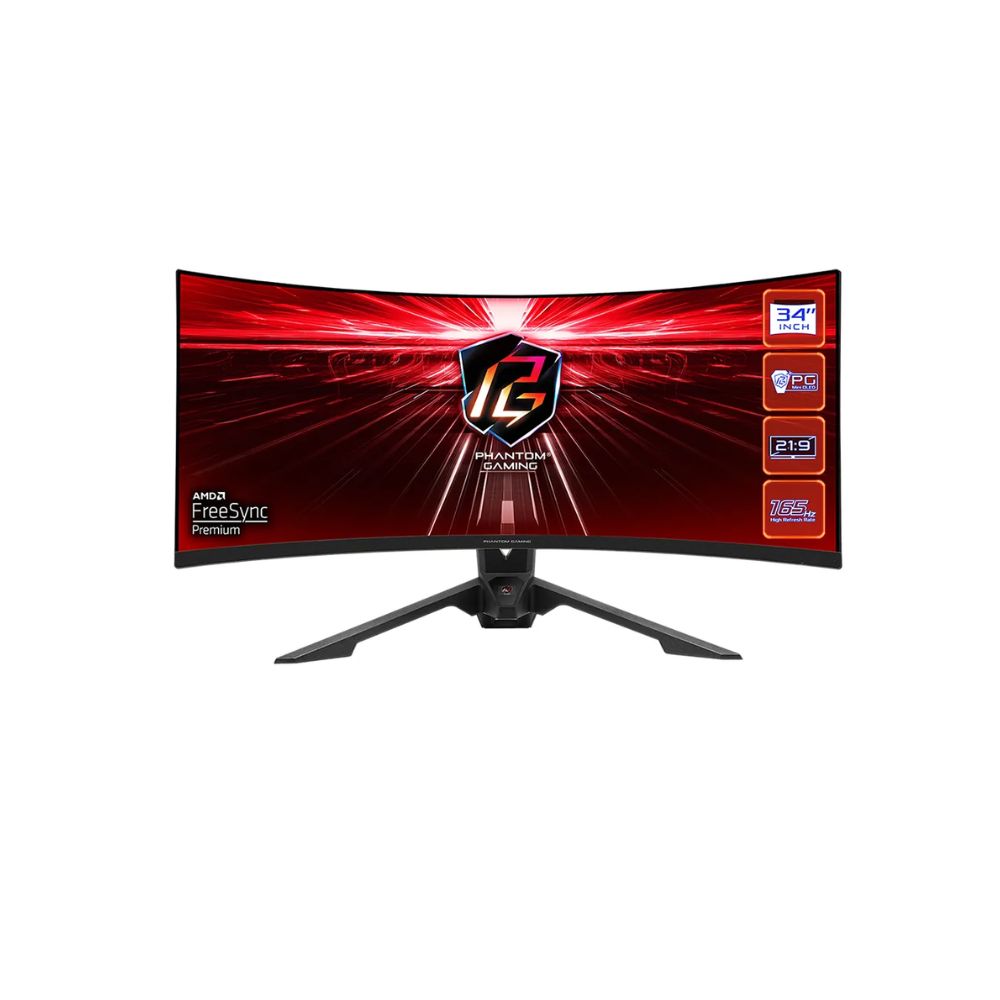 Купить Монитор 34* ASRock PG34WQ15R3A, Black, VA, 3440x1440@165Hz, 550кд/м, 3000:1, 1ms, 2xHDMI, DP PG34WQ15R3A в Алматы