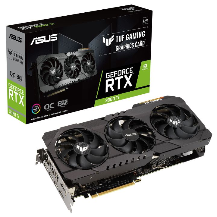 купить Видеокарта ASUS GeForce RTX3060 Ti OC, GDDR6 8GB 256-bit 2xHDMI 3xDP TUF-RTX3060TI-O8GD6X-GAMING в Алматы