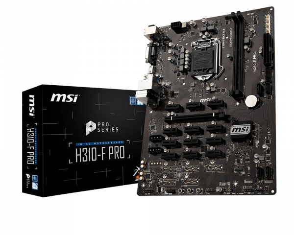 купить Материнская плата MSI H310-F PRO LGA1151 iH310 2xDDR4 4xSATA3 DVI HDMI 1xPCI-E3.0x16 12xPCI-Ex1 4xUSB3.1 6xUSB2.0 1xPS/2 ATX в Алматы