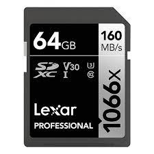 купить 64GB Lexar Professional 1066x SDXC UHS-I cards,  up to 160MB/s read 70MB/s write C10 V30 U3 в Алматы