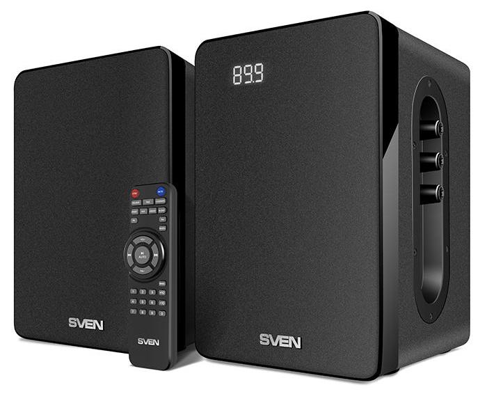 купить SVEN SPS-710, чёрный, акустическая система 2.0, мощность 2x20Вт (RMS), FM-тюнер, USB/SD, дисплей в Алматы