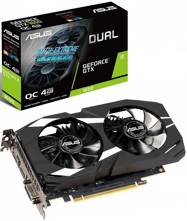 купить Видеокарта ASUS GeForce GTX1650 4Gb GDDR5 128bit 1xDVI 1xHDMI 1xDP HDCP DUAL-GTX1650-O4G в Алматы