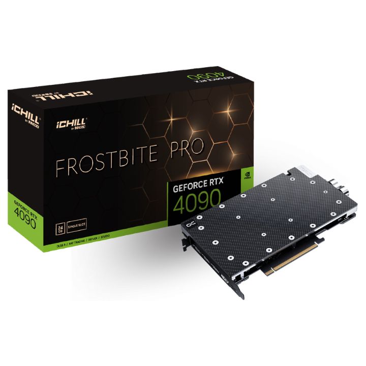 купить Видеокарта Inno3D GeForce RTX4090 ICHILL FROSTBITE PRO, 24G GDDR6X HDMI 3xDP C4090-246X-1833FBP в Алматы