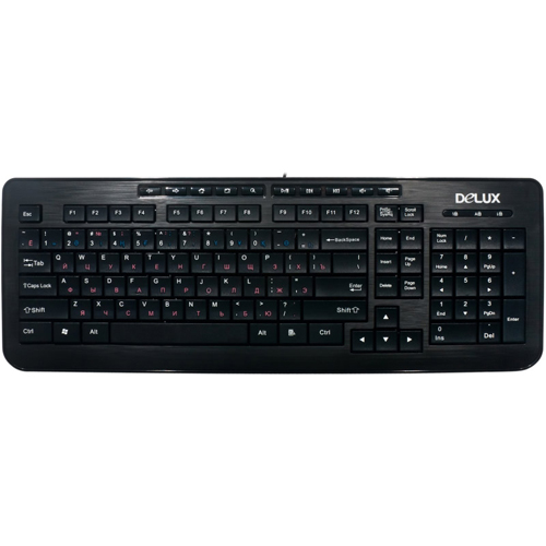 купить Клавиатура, Delux, DLK-3100UB, USB, Кол-во стандартных клавиш 103, 10 мультимедиа-клавиш, Размер: 442*160*20,3 мм в Алматы
