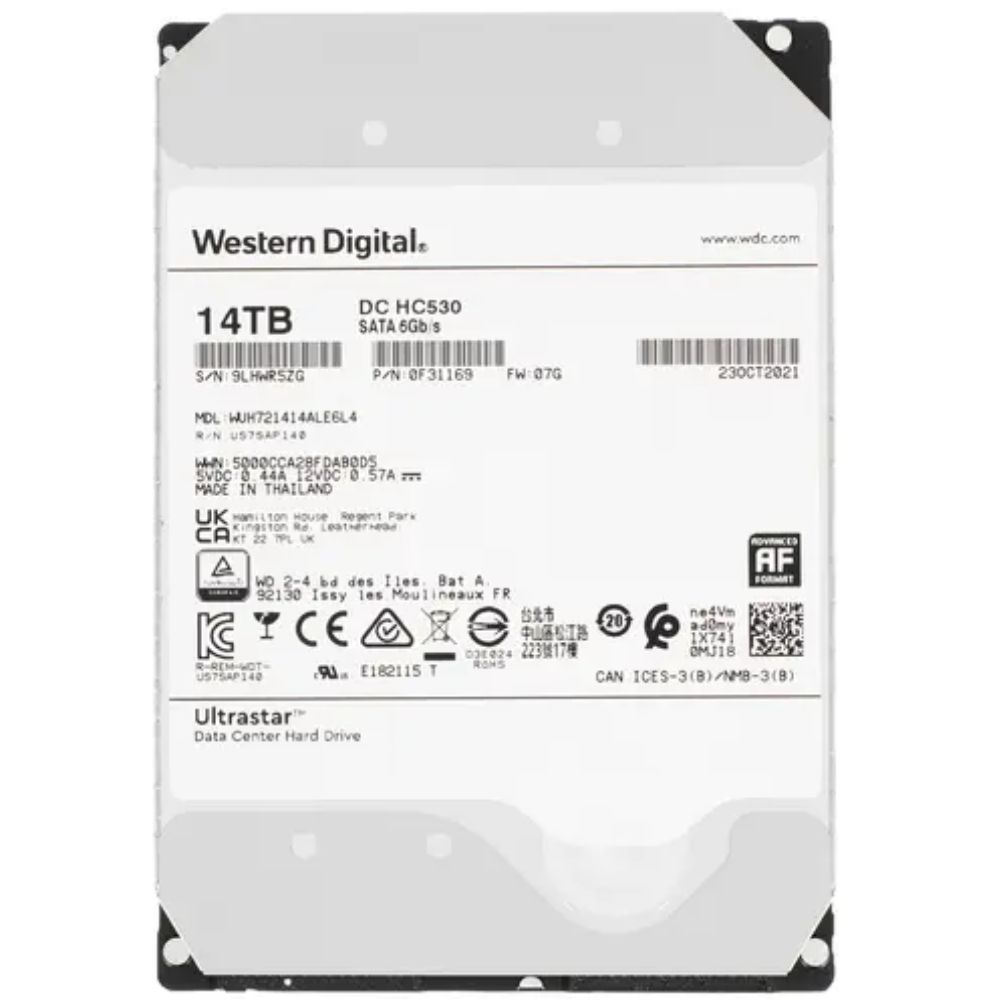 купить Жесткий диск повышенной надежности HDD 14Tb WD ULTRASTAR DC HС530 512MB 7200RPM SATA3 3,5* WUH721414ALE6L4 0F31284 . в Алматы