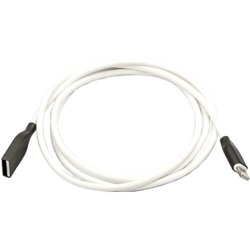 купить Кабель PowerPlant USB - Lightning, 1м, силикон, белый в Алматы