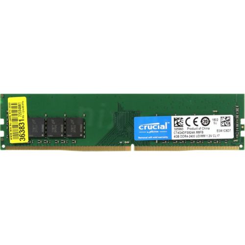 купить Оперативная память 8GB KIT (4Gbx2) DDR4 2400MHz Crucial PC4-19200 CL=17 Singl Ranked  CT2K4G4DFS824A                                                                                                                                                       в Алматы