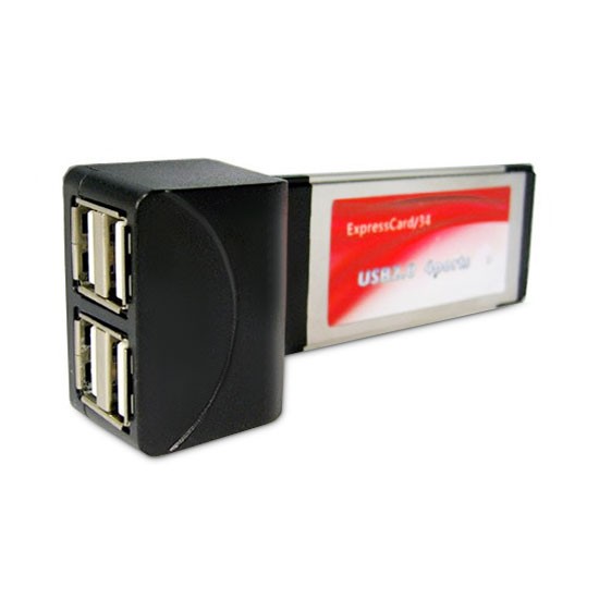 купить Адаптер, Express Card на USB HUB, 4 Порта, USB 2.0, High Speed, Чипсет NEC, Для ноутбука в Алматы