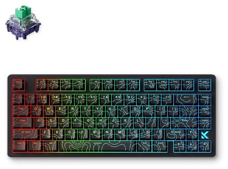 купить Клавиатура MCHOSE Jet 75 E-sport, Black Topographic, Kailh Magnetic God Switch, 80keys, EN, Wired в Алматы