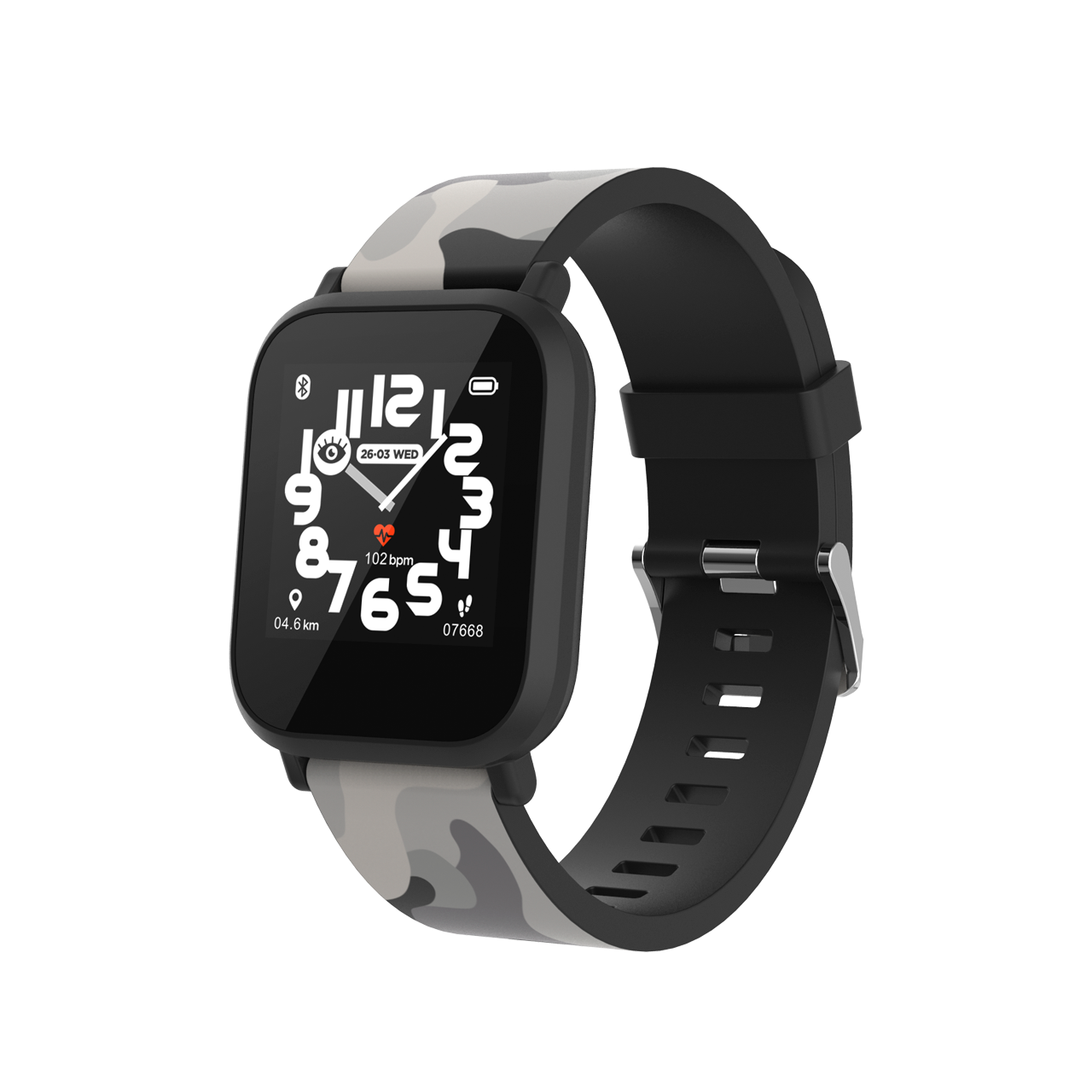 купить Teenager smart watch, 1.3 inches IPS full touch screen, black plastic body, IP68 waterproof, BT5.0, multi-sport mode, built-in kids game, compatibility with iOS and android, 155mAh battery, Host: D42x W36x T9.9mm, Strap: 240x22mm, 33g в Алматы