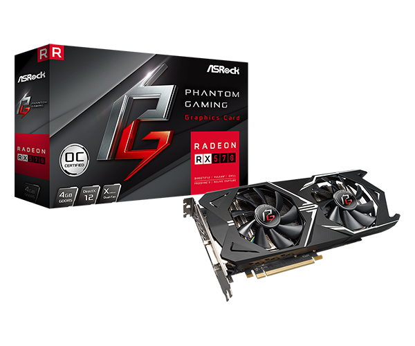 купить Видеокарта ASRock PHANTOM GAMING RADEON RX570 GXR 4Gb OC GDDR5 256bit DVI HDMI 3xDP BOX в Алматы