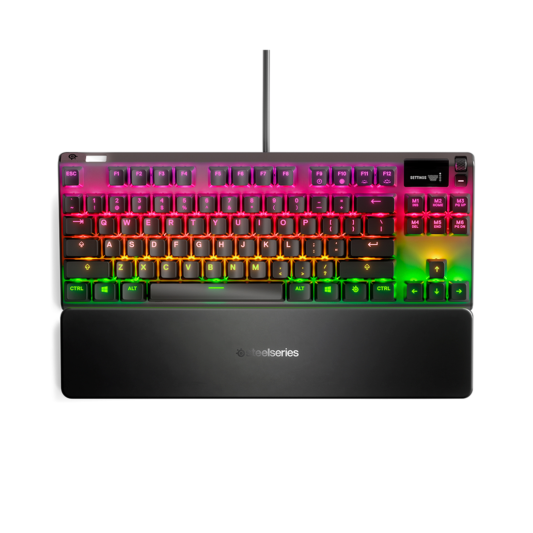 купить Клавиатура, Steelseries, Apex 7 (Blue Switch) US, 64774 Игровая, Механические клавиши QX2, USB, Подсветка RGB, Размер: 160*370*35 мм., Анг/Рус, Чёрный в Алматы