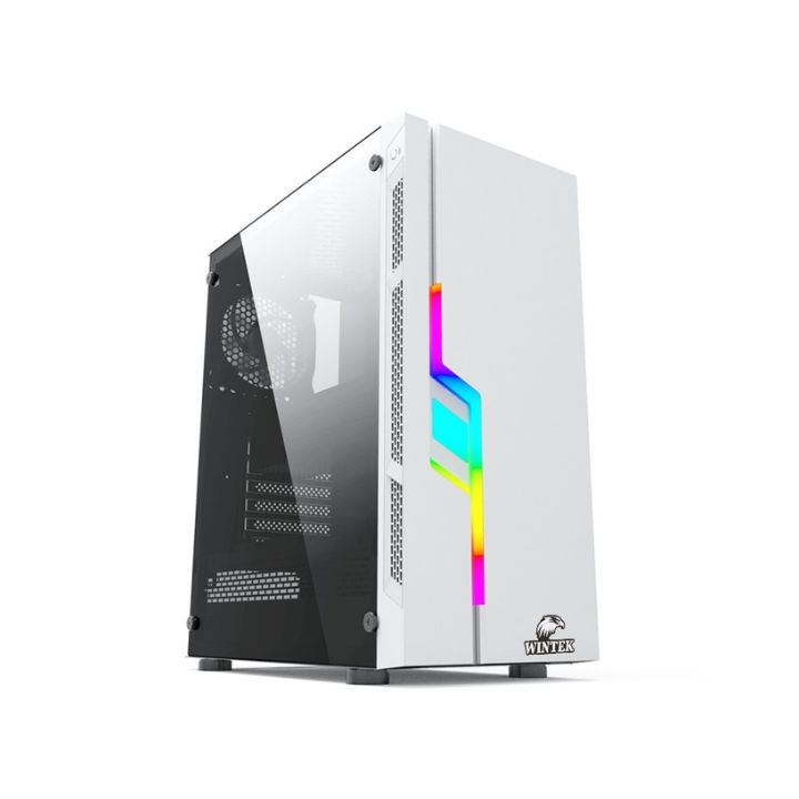 купить Корпус Wintek Light JX188-7-W TG, ATX/Micro ATX, USB 1*3.0/2*2.0, HD-Audio Mic, 0,5 mm, 1*12cm fRGB в Алматы