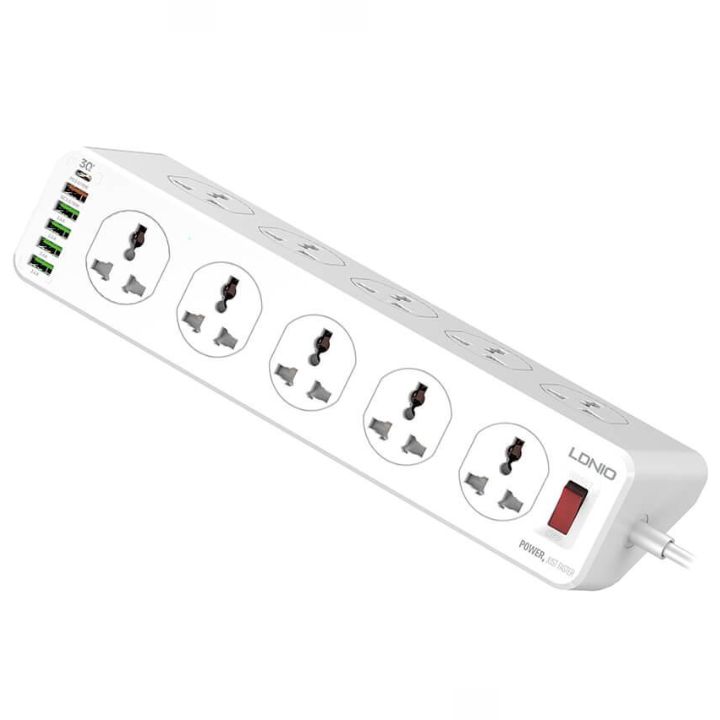 купить Сетевой фильтр LDNIO Universal SC10610 10 розеток 6*USB 12V/3A Портов 2м в Алматы