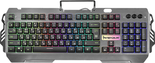 купить Клавиатура проводная игровая Defender Renegade GK-640DL, ENG/RUS, USB, RGB подсветка, 7 режимов.1.5м НОВИНКА!                                                                                                                                              в Алматы