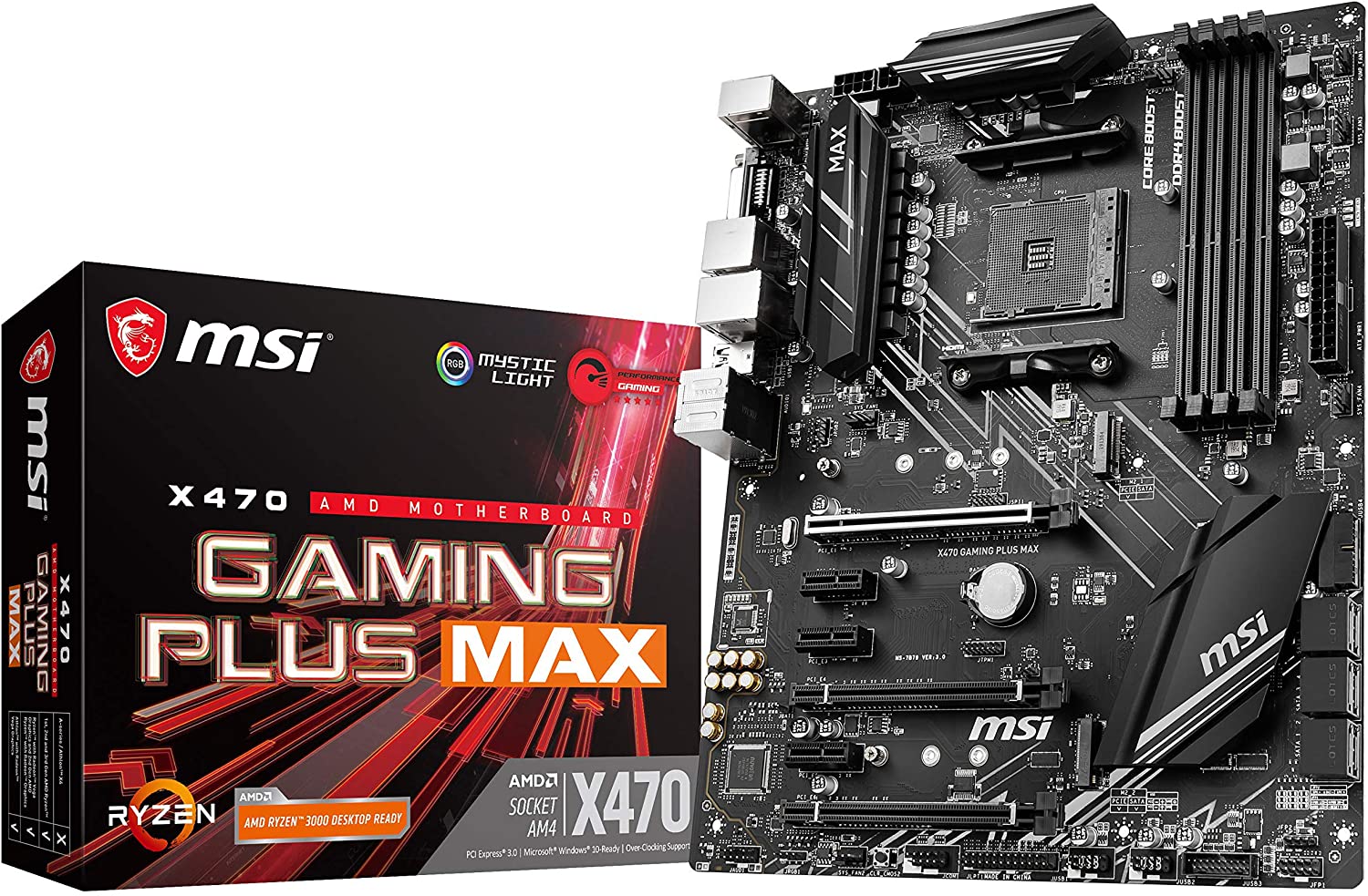 купить Материнская плата MSI X470 GAMING PLUS MAX AM4 X470 4xDDR4 6xSATA3 RAID 2xM.2 HDMI DVI ATX в Алматы