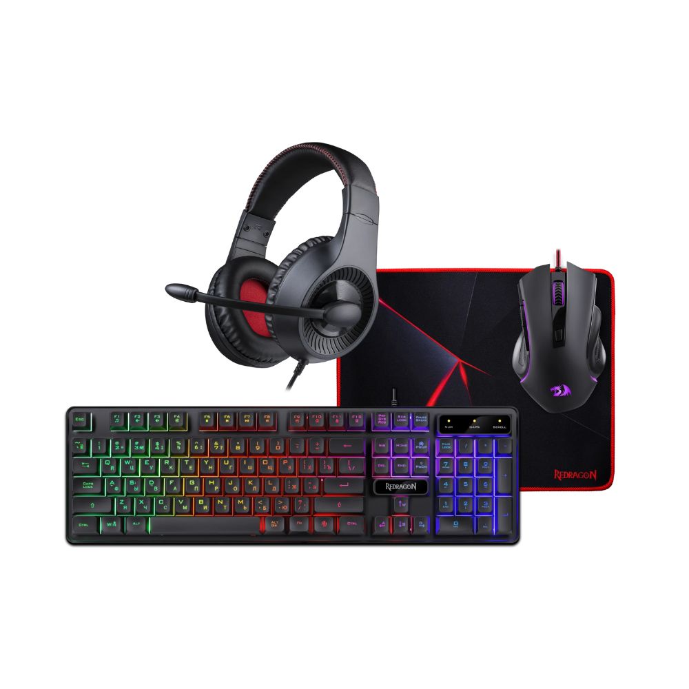 купить KeyBoard + mouse+headphone, , USB,Redragon S137, Black (72335) в Алматы