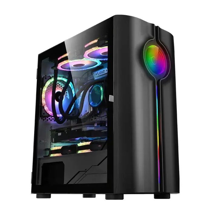купить Корпус Wintek Baiterek 330-B TG, ATX/Micro ATX, USB 2*3.0/1*2.0, HD-Audio Mic, 0,5 mm,1*12cm ARGB в Алматы