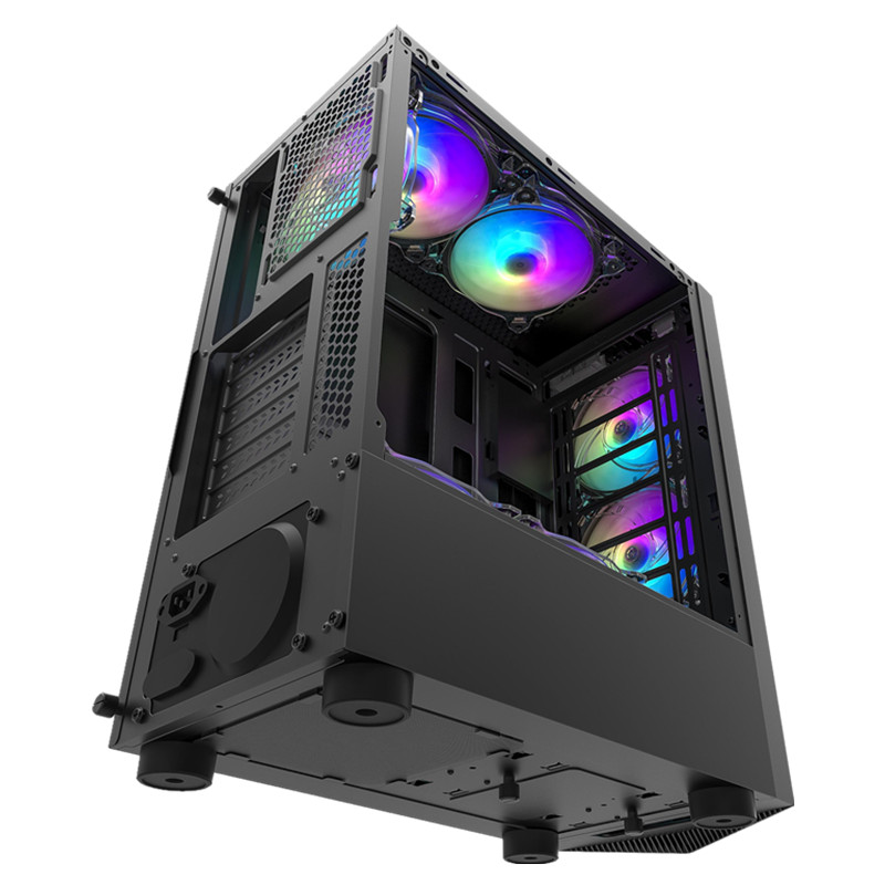 купить Корпус ПК без БП DarkFlash LEO Black <ATX, 2x3.5, 1xUSB 3.0, 2xUSB2.0, Audio, 375x200x455mm > в Алматы
