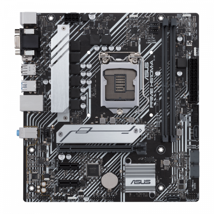 купить Сис. плата Asus PRIME H510M-A, H510, S1200, 2xDIMM DDR4, 1xPCI-E x16, 2xPCI-E x1, M.2, 4xSATA, DSub, DP, HDMI, mATX в Алматы