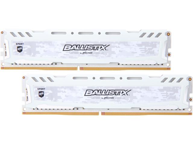 купить Оперативная память 32GB KIT (2x16Gb) DDR4 3200 MT/s Crucial Ballistix Sport LT PC4-25600 UDIMM 16-18-18 Unbuffered NON-ECC 1.35V Wite BLS2K16G4D32AESC в Алматы